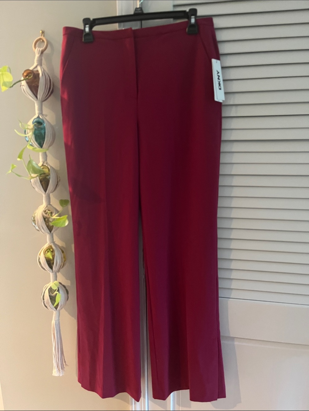 DKNY Wide-Leg Pants in Deep Wine